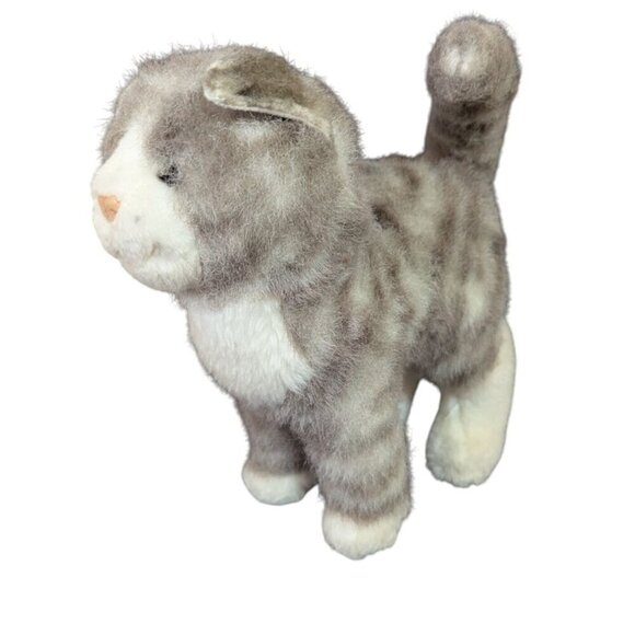 Douglas Cuddle Toys Gray & White Striped Cat Plush Stuffed Animal Realistic 9" - Picture 3 of 11